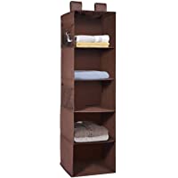 Los mejores  - MaidMAX Organizador Colgante para Armario de 5 Niveles y con 4 Bolsillos- Estantería Colgante de Tela- Estante de Tela…